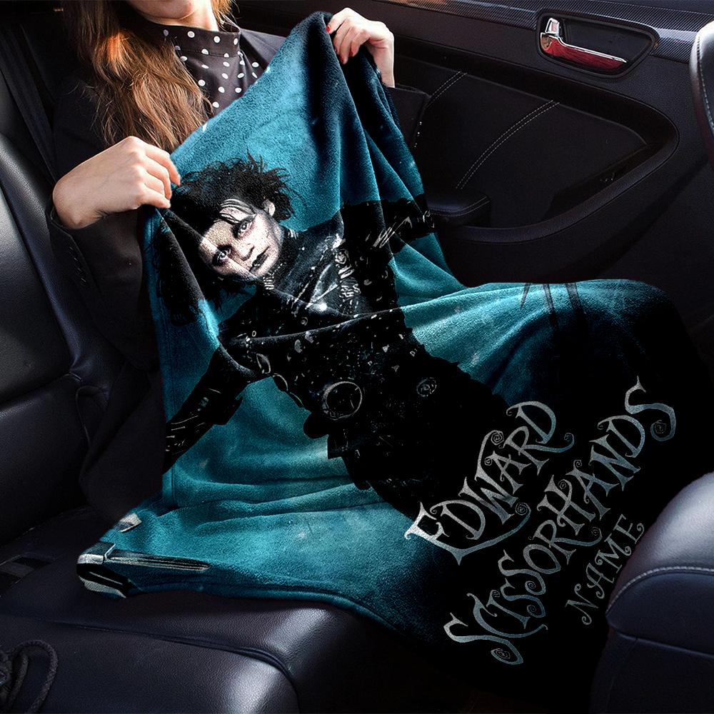 Custom Name Halloween horror Theme Printed Blanket - Perfect for Couch, Bed, Travel & Outdoor Use | Machine Washable, Cozy & Durable.