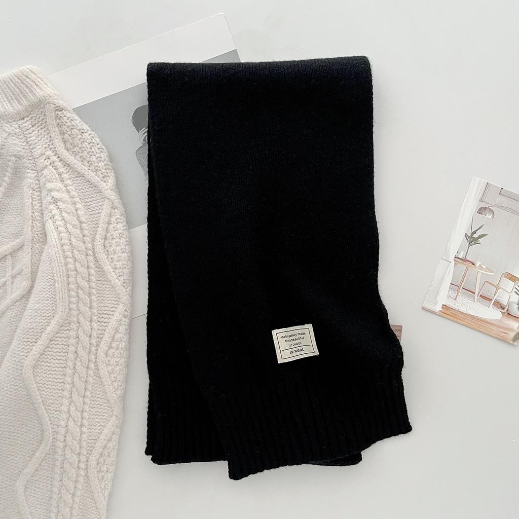 100% Wool Scarf Winter New Solid Color Warm Women's Scarf Fashion Versatile Knitted Scarf for Men and Women