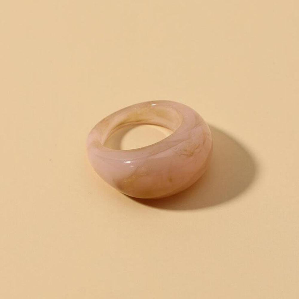 New Trendy Big Round Acrylic Resin Rings for Women Geometric Colorful Finger Ring for Girls Party Korean Fashion Zircon