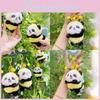Cute Bumblebee Cartoon Panda Plush Keychain Gifts Collectors Everyday Carry