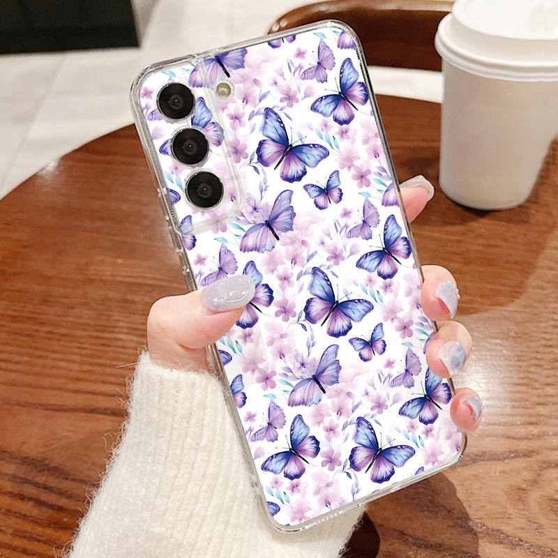 Милый чехол с принтом бабочки для iPhone 18 Pro Max Прозрачная мягкая силиконовая накладка для iPhone 17 16 15 14 13 Pro Max 17E 16E