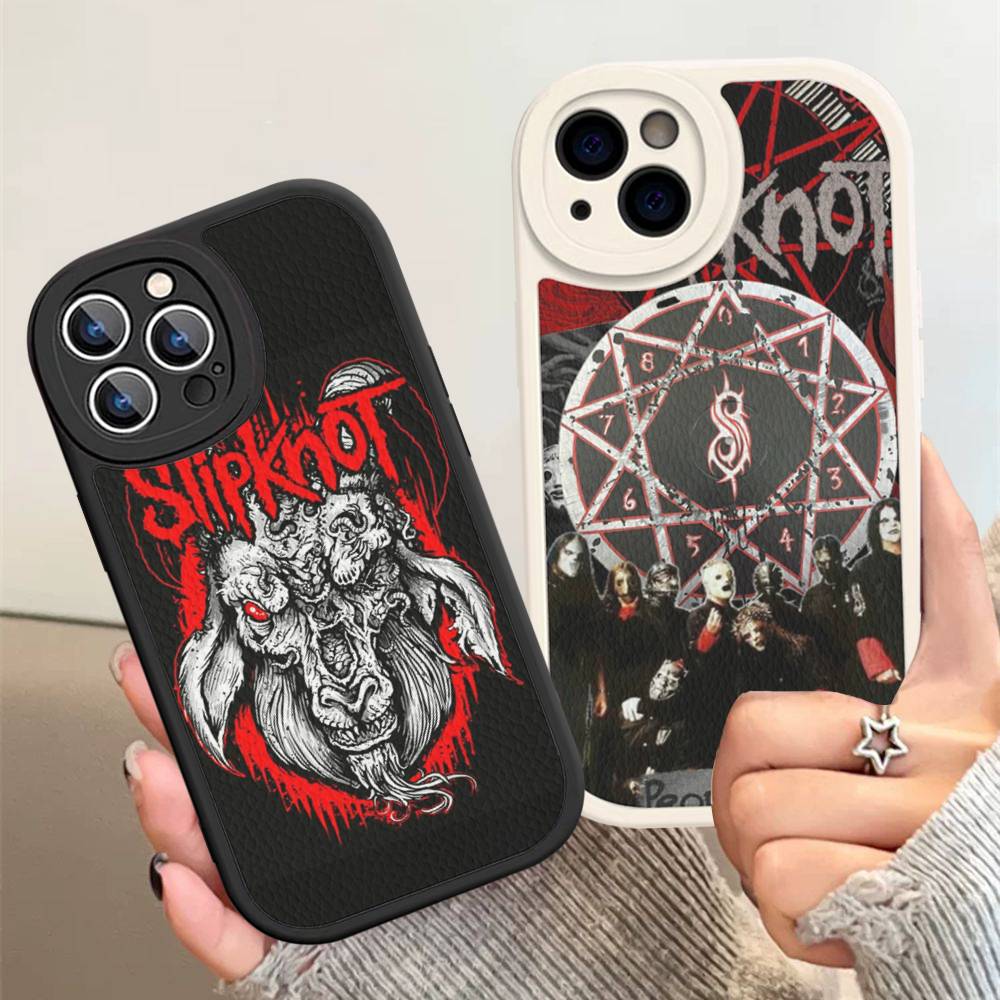 S-Slipknot Rock Для IPhone 16 15 14 13 12 11 Pro Max Plus Ударопрочный Кожаный Мягкий Чехол для Телефона