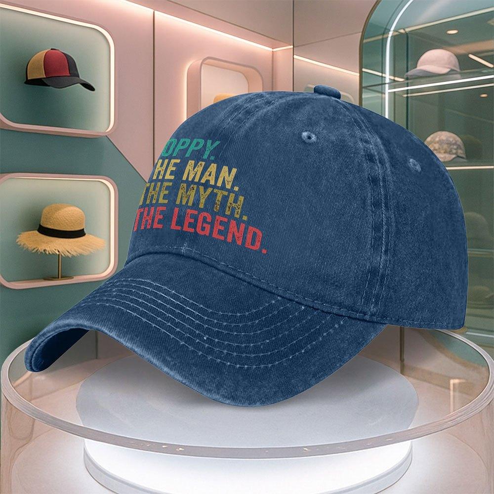 Legendary Man Myth Text Print Baseball Cap Vintage Duckbill Dad Hat Adjustable Curved Brim For Men Women