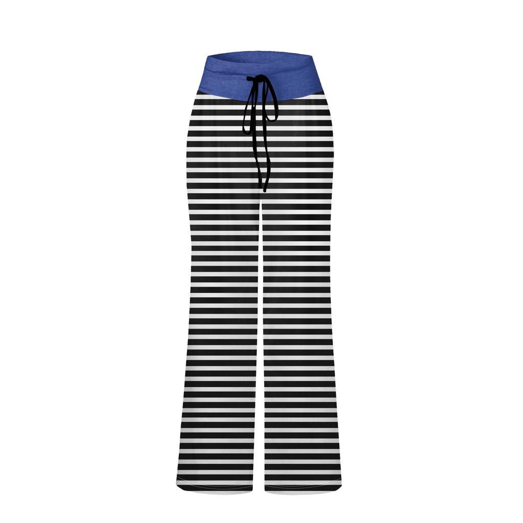 Женские повседневные модные комфортные пижамные брюки с широкими штанинами на шнуровке и принтом