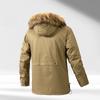 Winter Velvet Pie Overcome Men's Casual Warmth Medium and Long Trench Coat Jacket Hooded Fur Collar Cotton Coat Men