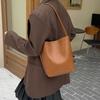 Bucket Bag Female Genuine Leather Shoulder Bag Girl Premium Sense Work Commute Bag All Match Bag