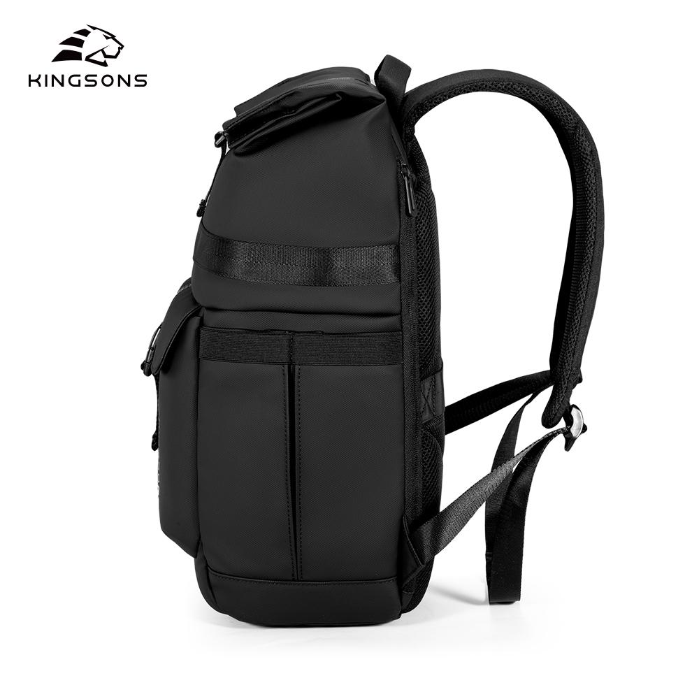Men Backpack Kingsons 2025 New Fashion Concise Design Business For 15.6 Inch Laptop Waterproof College Student Boys School Bag Black / Gray KS3333W