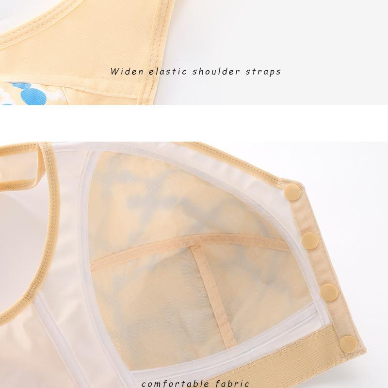 0XL-6XL Нижнее белье большого размера, бюстгальтер-топ без косточек с передней застежкой, с принтом