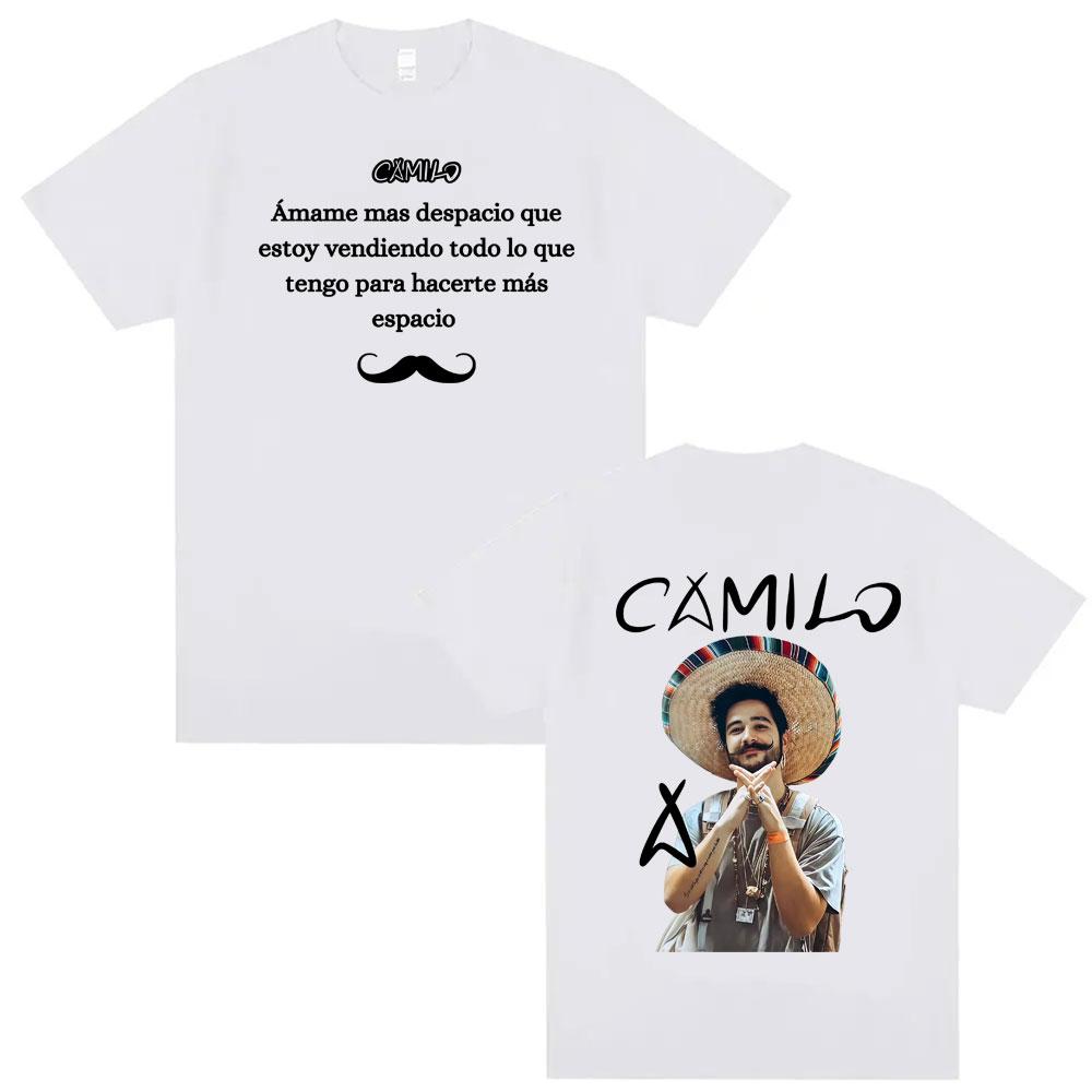 Singer Camilo Tribu Album Tour 2025 Merch Tshirts Unisex Women High Quality Vintage 90s T Shirt Unisex Harajuku Casual Summer Tshirt