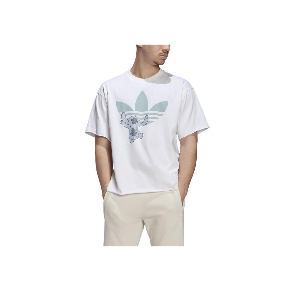Adidas Originals X Disney Stitch Cartoon Print Short Sleeve T-Shirt Unisex Tops White HT3950