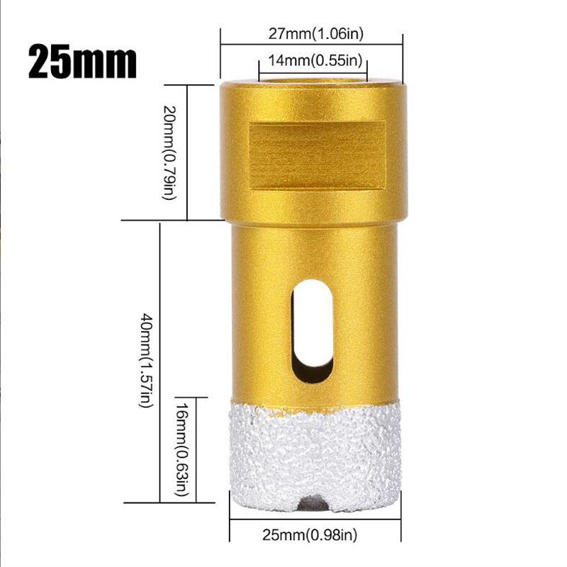 Резьбовое паяное алмазное сверло для бурения отверстий, сверло для угловой шлифовальной машины M14 для керамической плитки, мрамора, гранита, кирпича 6-65 мм