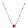 ELLE Jewelry 14K GP Ruby Flower Simple Necklace ELBRNN222