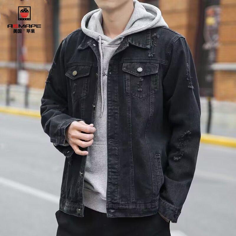 Весенняя повседневная джинсовая куртка, мужская модная брендовая универсальная куртка, мужские студенческие топы, модная мужская джинсовая куртка