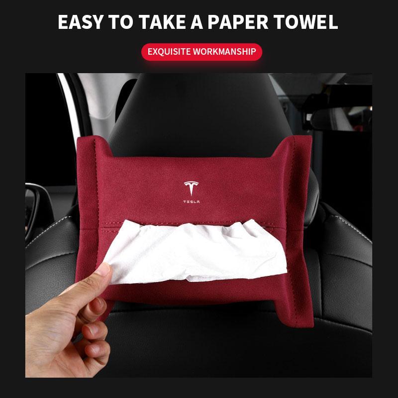 pwmnb5 Suede Car Tissue Box Cover Sun Visor Seat Backrest Suspension For Tesla Model 3 2021 X Y Style Roadster Invader Coil Mod WYE K80