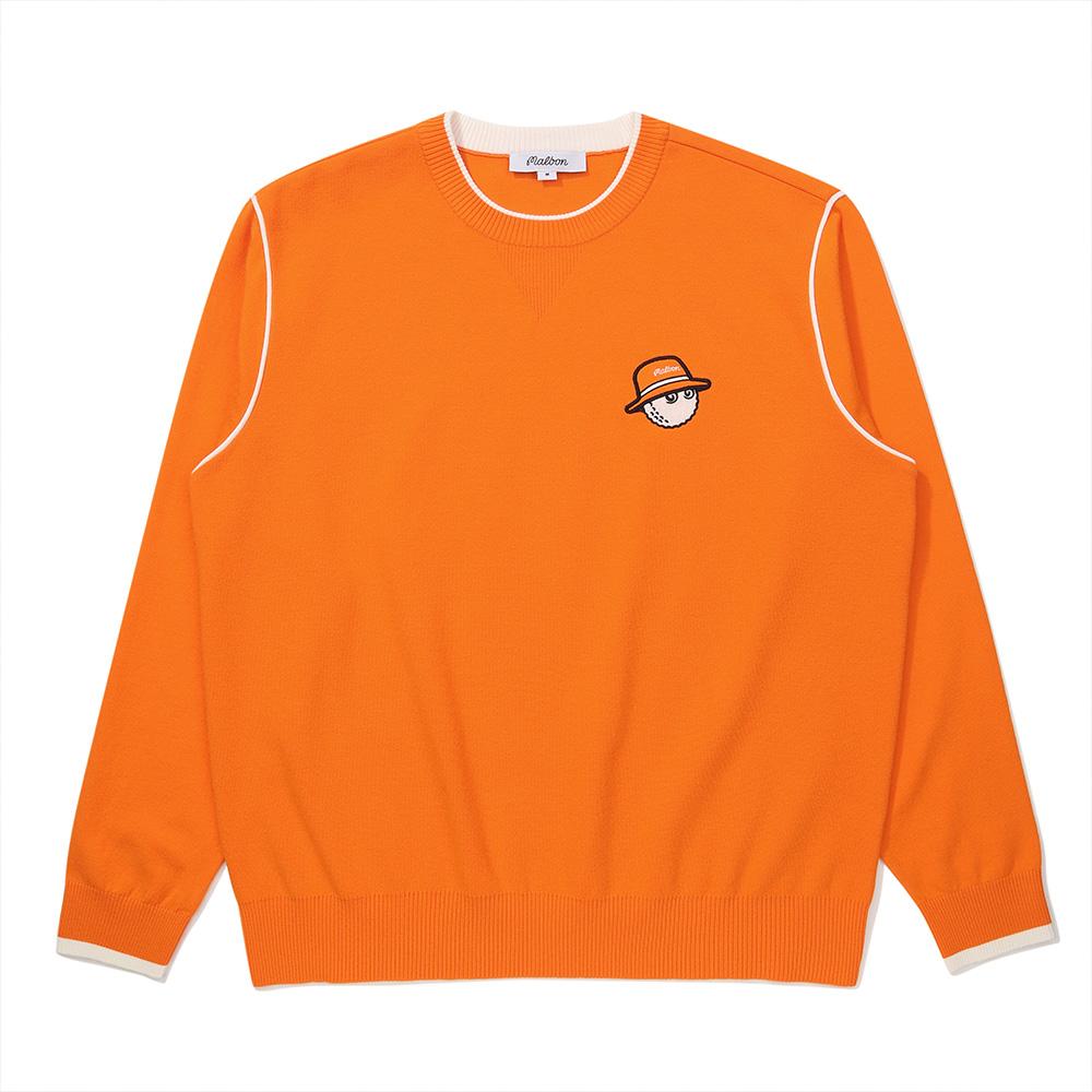 MALBON GOLF Basic Round Sweater Orange (Man)