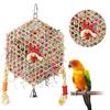 Hexagonal Bird Foraging Shredding Toy Safe Chewable Boredom Relief Pendant Toy for Parakeets Cockatiels Conures