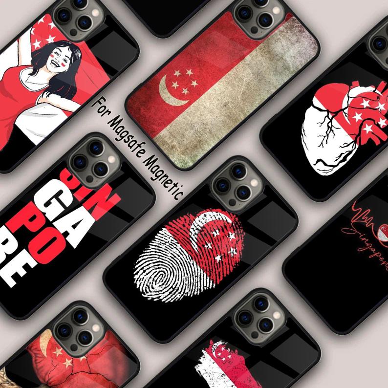 Singapore Flag Magnetic Phone Case For APPLE iPhone 17 Air 16 14 13 12 Pro Max 15 Plus Wireless Charge With MagSafe Cover