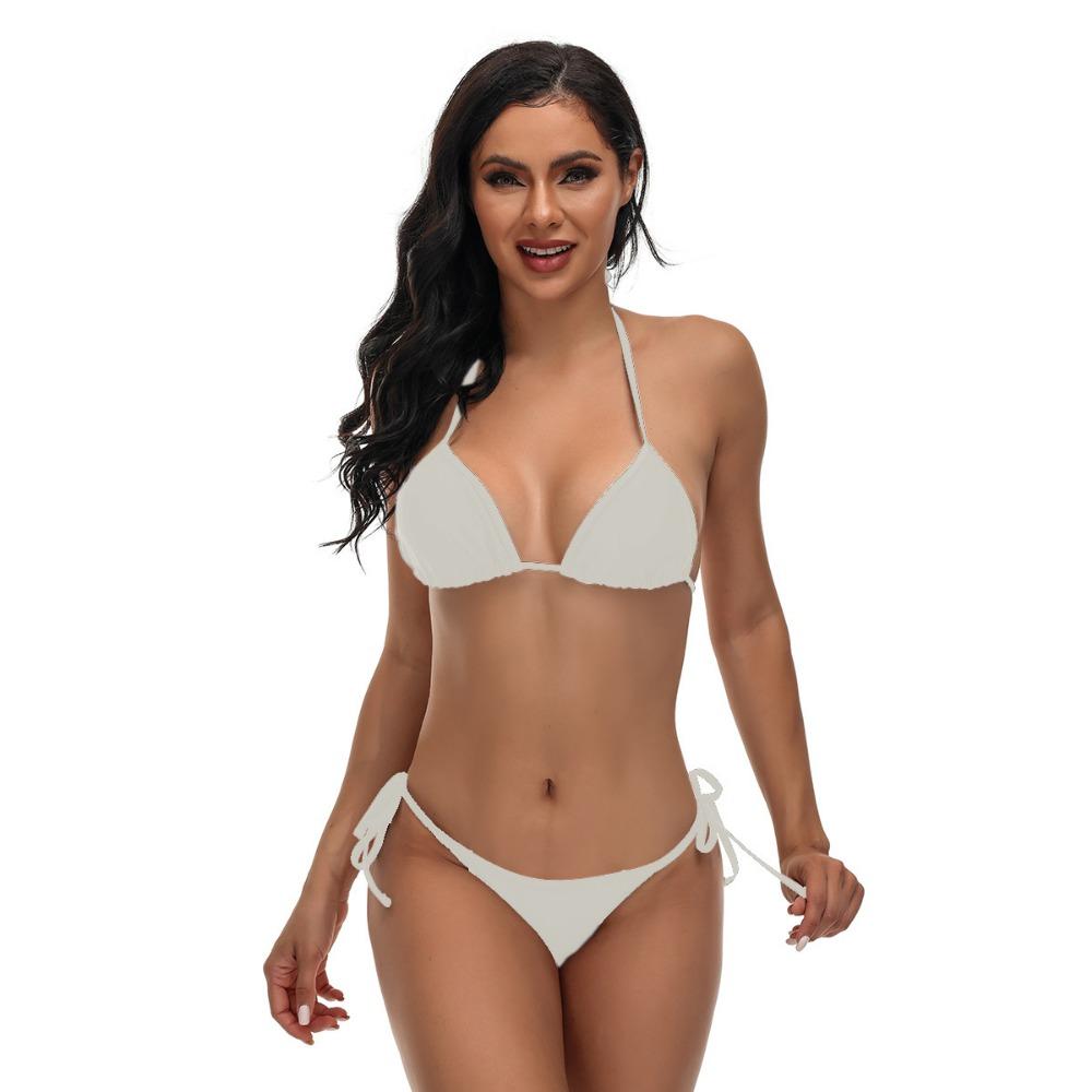 Европейский и американский сексуальный раздельный бикини с бретельками и треугольным вырезом