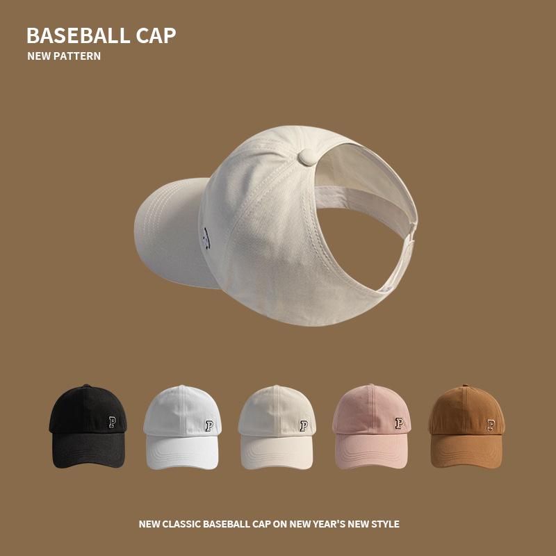 Women's trendy cap, suitable for ponytails, golf baseball cap, breathable sunshade cap with an open top for outdoor sports in all seasons