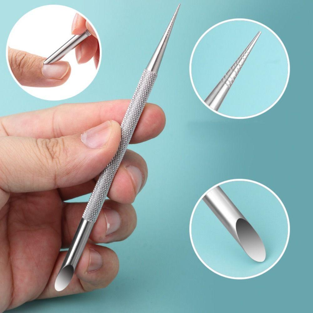 Stainless Steel Cuticle Pusher Double Ended Manicure Stick New Nail Dotting Pen Nail