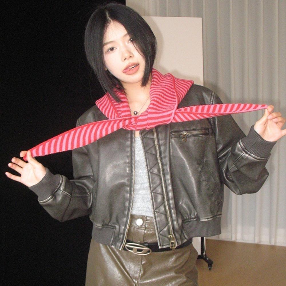 Защита ушей Холодостойкая шапка с капюшоном Шейный платок Шарф Шапка Модная полосатая балаклава Женская