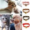 Zinc Zinc Alloy Dog Neck Ring Adjustable Dog Bone Collar Dog Gold Bell Chain Cat Paw Print Bell Collar  Party