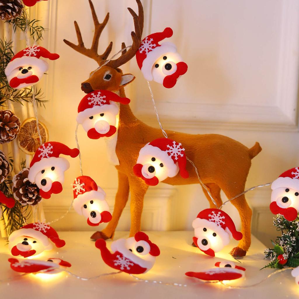 Christmas Decorative Santa Hat String Light, Santa Clause Hat 4.9 Feet 10 LEDs Battery Operated For Tree Ornaments Party Wreath Corner Decoration