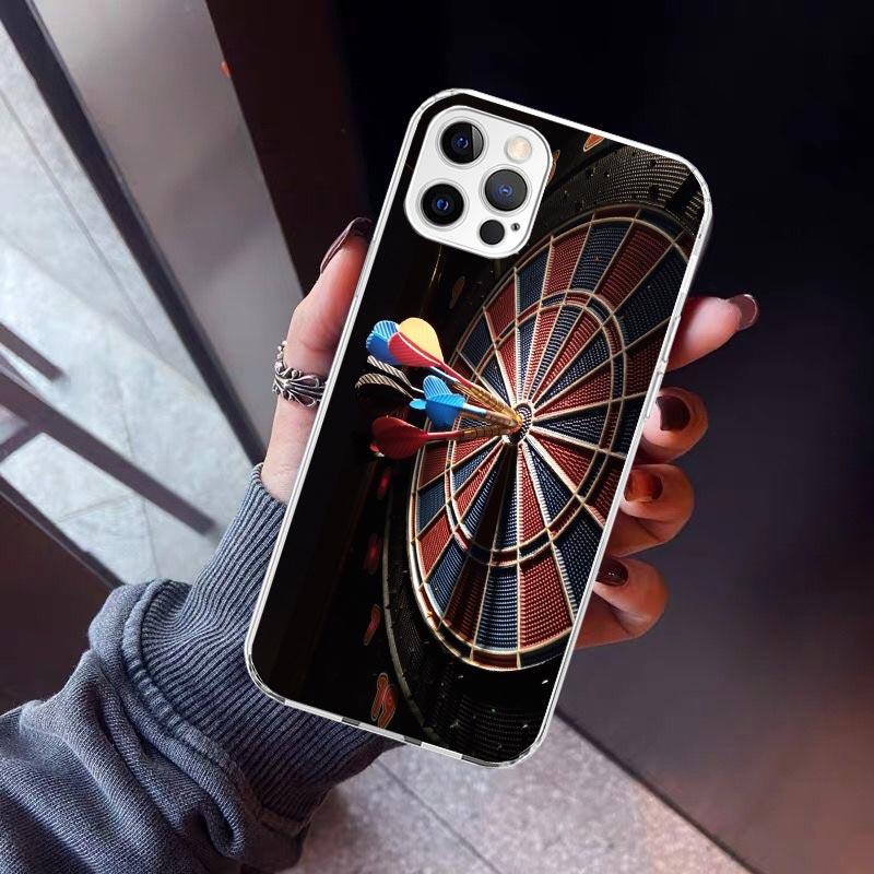 Darts Aesthetics Wire Target Phone Case For iPhone 17 Air 11 13 Mini 14 15 Plus 16 12 Pro Max 16E SE 7 8 Pattern Soft TPU Back C