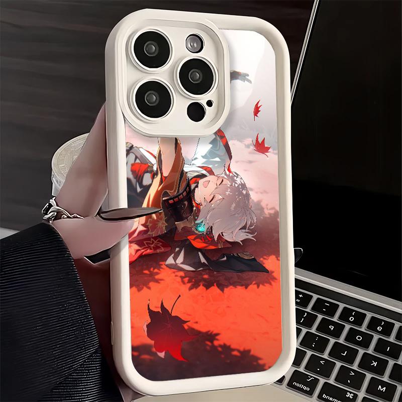 Чехол для телефона iPhone 17 Air 16E 15 16 Pro Max Genshin Impact Казуха Чехол 14 Plus 13 12 Mini Мягкий силиконовый Fundas
