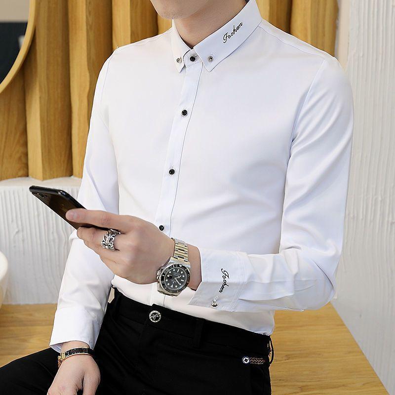 Men's High-Quality Business Formal Long-Sleeve Shirt for Social and Casual Dress Shirts
