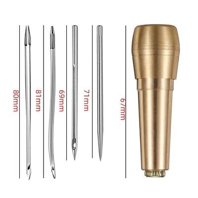 Набор для шитья кожи, шило для шитья кожи, набор игл с медной ручкой, кожаный холст, инструмент для ремонта обуви, нейлоновая нить