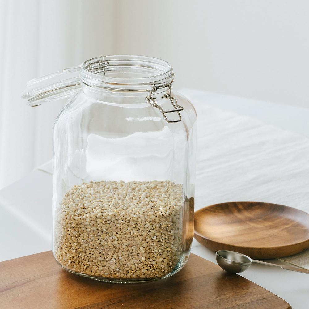 Герметичная стеклянная банка 106 унций, банка для хранения с крышкой-замком, для кофейных зерен, хлопьев, закусок, специй, сухих продуктов