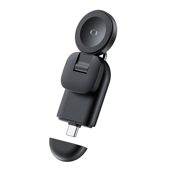 Мини Беспроводная Зарядка для Apple Watch Series Вращение на 270 градусов Легкая Портативная Дорожная USB-C Док-станция-подставка для Зарядки Смарт-часов