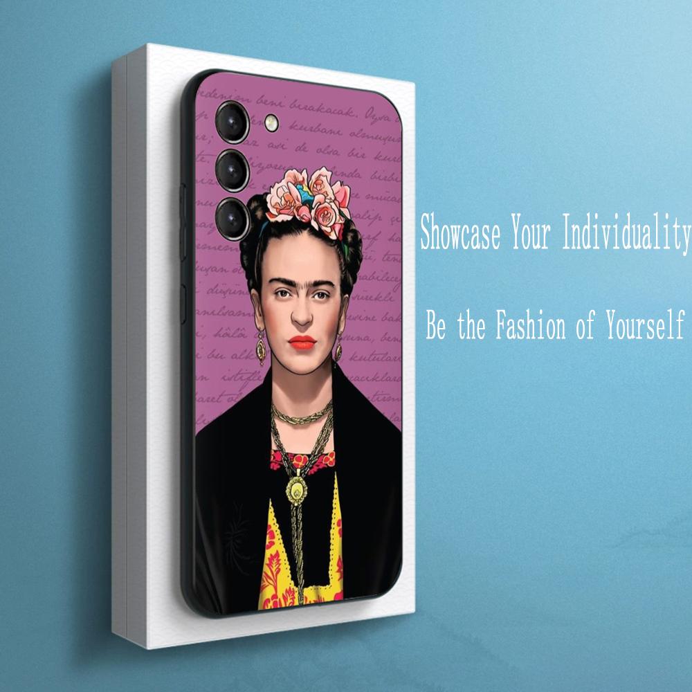 Чехол для телефона с узором в стиле Фриды Кало Для Samsung Galaxy S26 S25 S24 S23 S22 S21 Plus Ultra Note20 Мягкий Черный