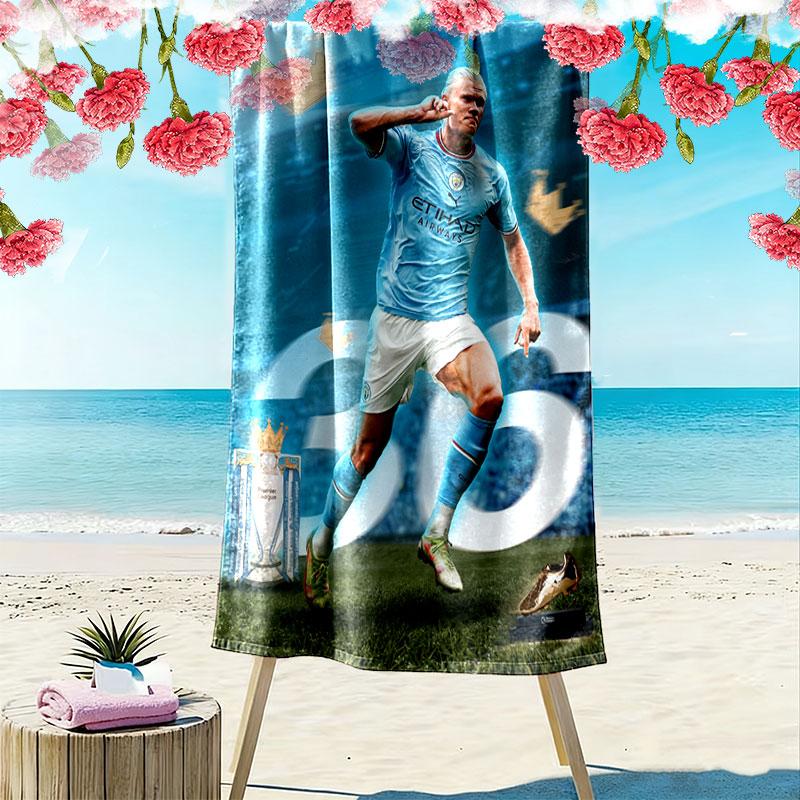 Erling Haaland King Beach Towel, Large Soft Quick Dry Towel for Beach Camping Swimming