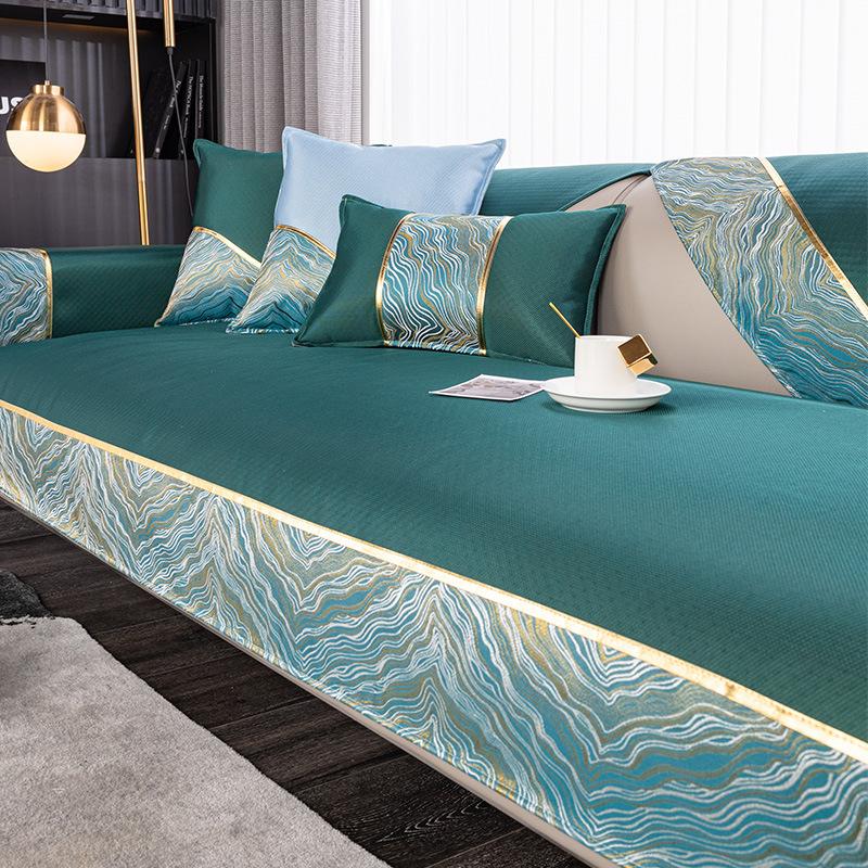 Высококачественный летний летний коврик для дивана, нескользящая подушка, кожаный диван из массива дерева, полностью покрытый тканью