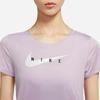 Nike Swoosh Dri-Fit быстросохнущая дышащая модная футболка с коротким рукавом женские топы светло-фиолетового цвета DN4557-576