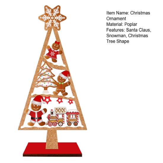 Christmas Ornament Santa Claus Snowman Elk Wooden Tree Desktop Decoration Festive Atmosphere Party Decor