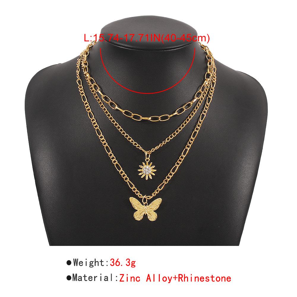 Women European Exaggerated Long Choker Oil Dripping Heart Butterfly Snake Element Jewelry Punk Hip Hop Layered Necklace