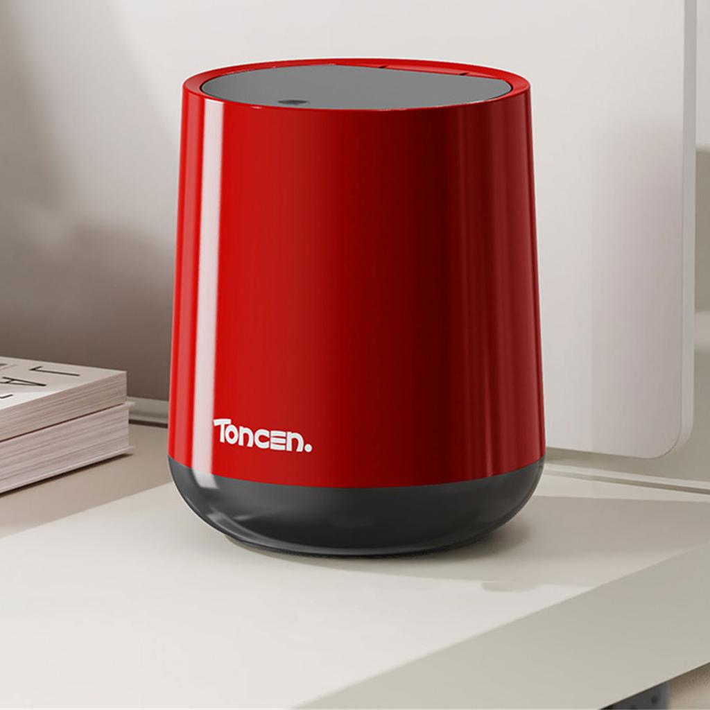 Modern Press Lid Trash Can for Office Tabletop Car Trash Can Bedroom Compact Desktop Small Garbage Bin for Home Use