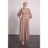 Balloon Sleeve Pleated Skirt Detailed Hijab Dress