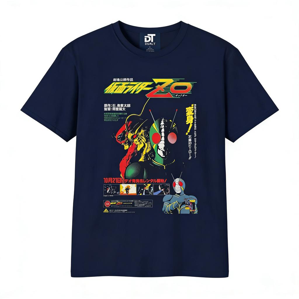 Retro Classic Kamen Rider Graphic Tee Men Women Vintage Fashion Street Style Short Sleeve T-Shirt Soft Cotton Casual Daily Wear