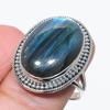 Natural Labradorite Gemstone Handmade 925 Solid Silver Jewelry Ring Size 9 f3V52