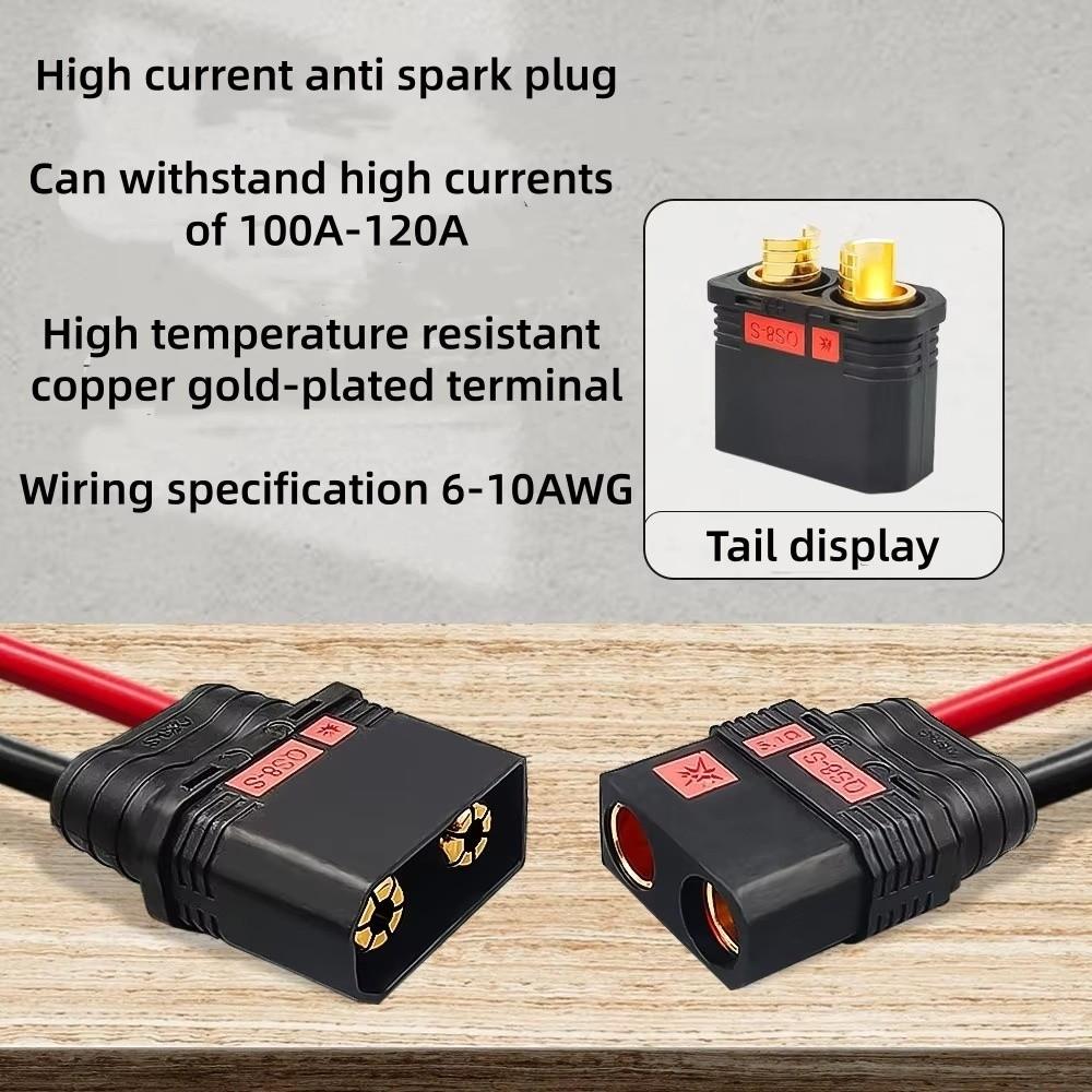 Anti Spark QS8-S Connector Gold Plated RC Accessories New QS8P-S Battery Plug  for RC Model Car