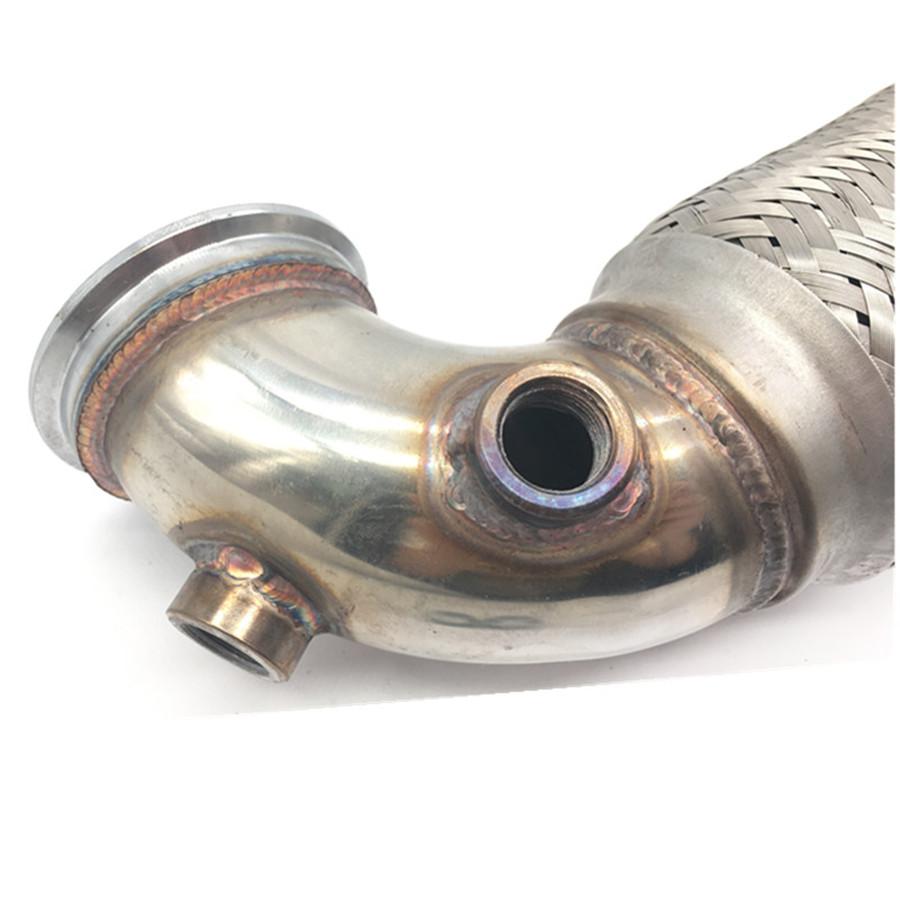 2.5" V-Band Downpipe Low Profile 90 Degree w/Flex Bellow Pipe Stainless