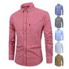 Men's Breathable Cotton Long Sleeved Checkered Shirt for Autumn and Winter