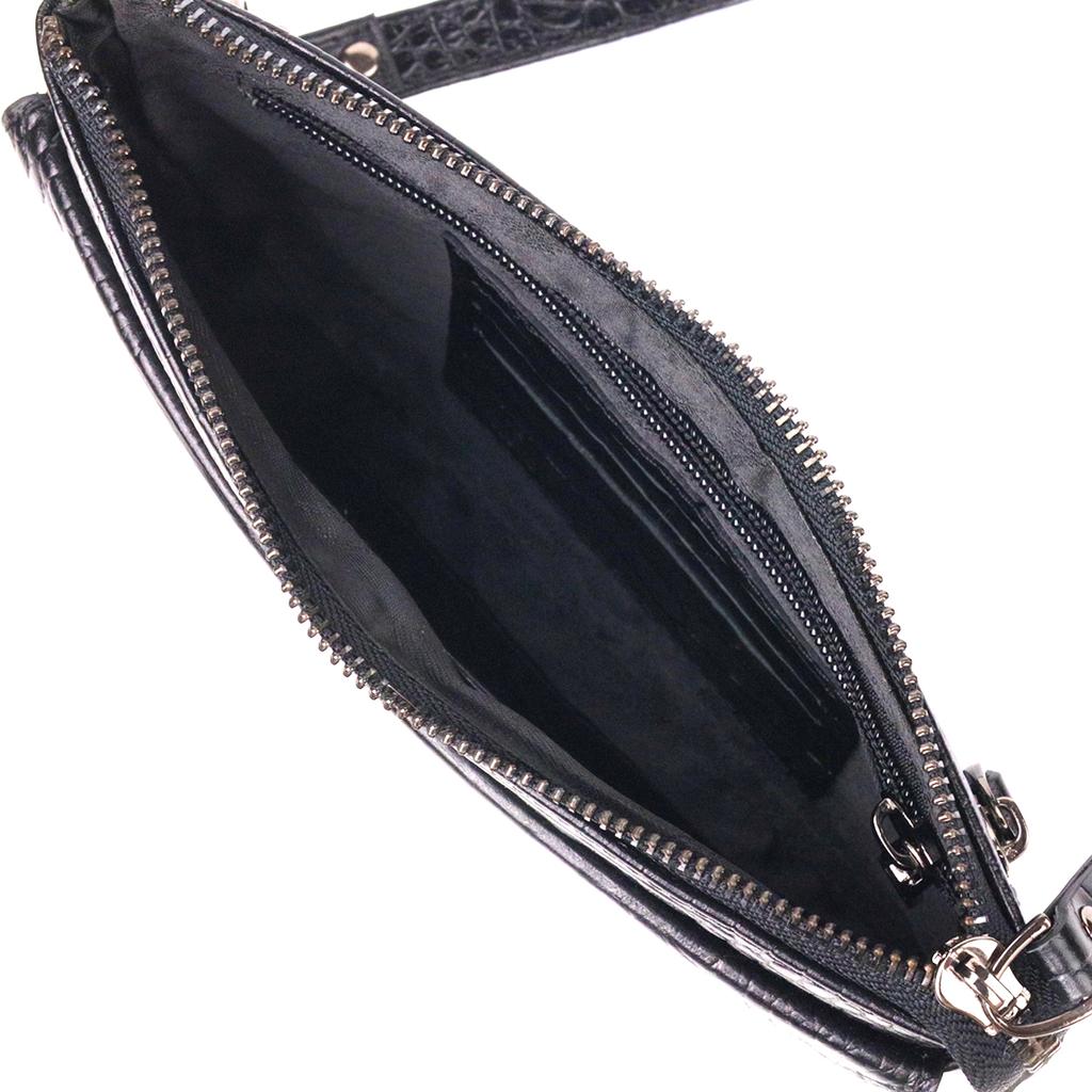 Practical Clutch for Men Made of Genuine Textured Leather CANPELLINI 21549 Black