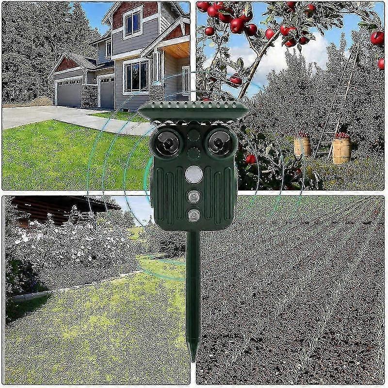 solar powered deer repeller ultrasonic outdoor garden