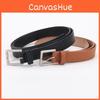 Elegant Pu Dress Belt With Square Alloy Buckle For Work And Casual Outfits