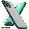 Phone Case - Silicone - for iPhone 14 Pro Max - Midnight Green - Shockproof - 2 Tempered Glasses